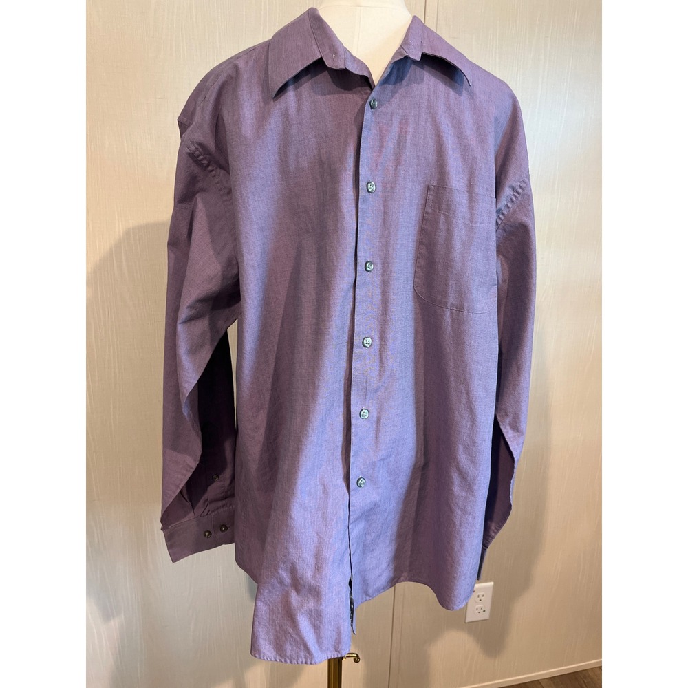 Dockers Men's Purple Long Sleeve Button-Down Shirt, Lg